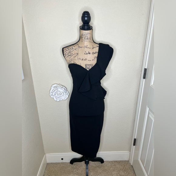 hello molly black dress Scallop Cardigan  Elie Tahari